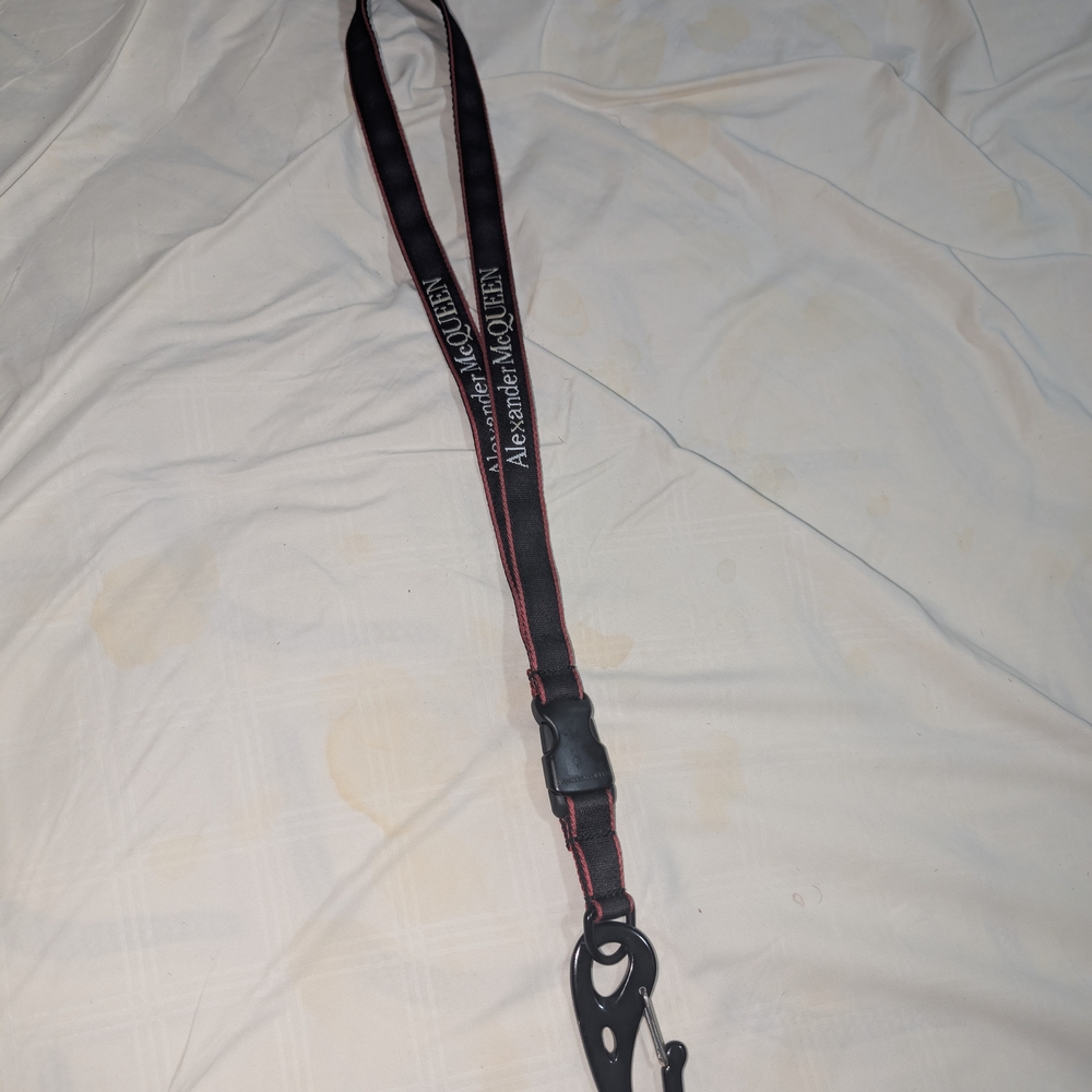 Alexander McQueen Black and Red Lanyard with Clip